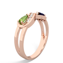 Peridot Diamond Infinity 14K Rose Gold ring R5390