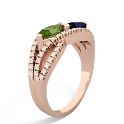 Peridot Diamond Rivers 14K Rose Gold ring R3070