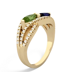 Peridot Diamond Rivers 14K Yellow Gold ring R3070