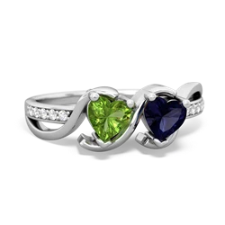 Peridot Side By Side 14K White Gold ring R3090