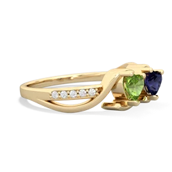 Peridot Side By Side 14K Yellow Gold ring R3090