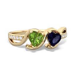 Peridot Side By Side 14K Yellow Gold ring R3090