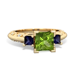 Peridot Eternal Embrace Engagement 14K Yellow Gold ring C2001