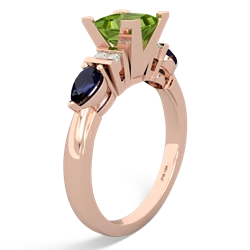 Peridot 6Mm Princess Eternal Embrace Engagement 14K Rose Gold ring C2002