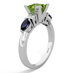 Peridot 6Mm Princess Eternal Embrace Engagement 14K White Gold ring C2002