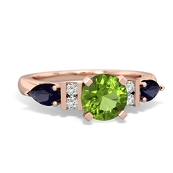 Peridot 6Mm Round Eternal Embrace Engagement 14K Rose Gold ring R2005