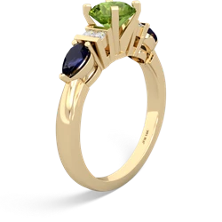 Peridot 6Mm Round Eternal Embrace Engagement 14K Yellow Gold ring R2005