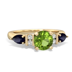 Peridot 6Mm Round Eternal Embrace Engagement 14K Yellow Gold ring R2005