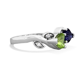 Peridot Floral Elegance 14K White Gold ring R5790