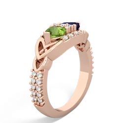 Peridot Sparkling Celtic Knot 14K Rose Gold ring R2645