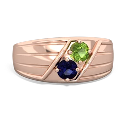 Peridot Men's Streamline 14K Rose Gold ring R0460