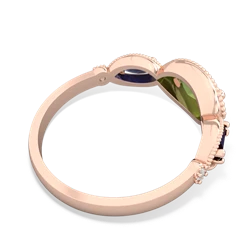 Peridot Milgrain Marquise 14K Rose Gold ring R5700