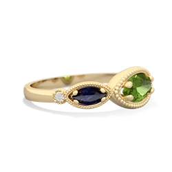 Peridot Milgrain Marquise 14K Yellow Gold ring R5700