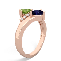 Peridot Heart To Heart 14K Rose Gold ring R2064