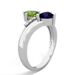 Peridot Heart To Heart 14K White Gold ring R2064