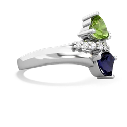 Peridot Heart To Heart 14K White Gold ring R2064