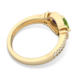 Peridot Art-Deco Keepsake 14K Yellow Gold ring R5630