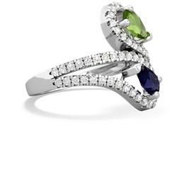 Peridot Diamond Dazzler 14K White Gold ring R3000