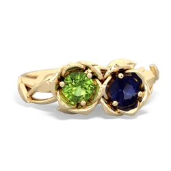 Peridot Rose Garden 14K Yellow Gold ring R5510