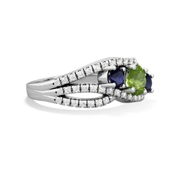 Peridot Three Stone Aurora 14K White Gold ring R3080