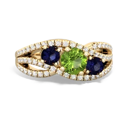 Peridot Three Stone Aurora 14K Yellow Gold ring R3080