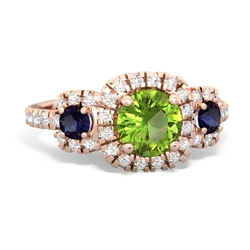 Peridot Regal Halo 14K Rose Gold ring R5350