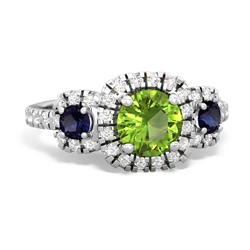 Peridot Regal Halo 14K White Gold ring R5350