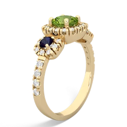 Peridot Regal Halo 14K Yellow Gold ring R5350