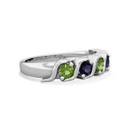 Peridot Anniversary Band 14K White Gold ring R2089