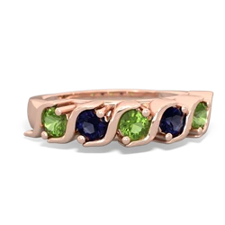 Peridot Anniversary Band 14K Rose Gold ring R2089