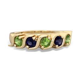 Peridot Anniversary Band 14K Yellow Gold ring R2089