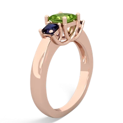 Peridot Three Stone Trellis 14K Rose Gold ring R4015