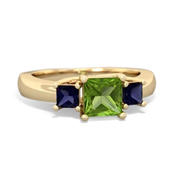 Peridot Three Stone Trellis 14K Yellow Gold ring R4015