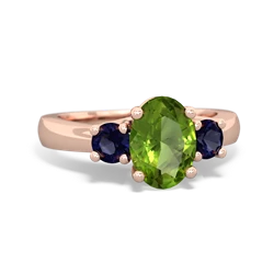 Peridot Three Stone Oval Trellis 14K Rose Gold ring R4024