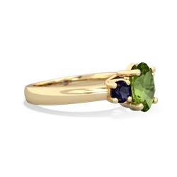 Peridot Three Stone Oval Trellis 14K Yellow Gold ring R4024