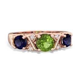 Peridot Hugs And Kisses 14K Rose Gold ring R5016