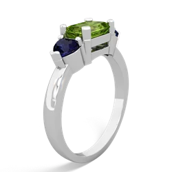 Peridot Three Stone 14K White Gold ring R5235