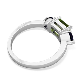 Peridot Three Stone 14K White Gold ring R5235