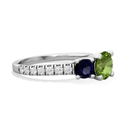 Peridot Pave Trellis 14K White Gold ring R5500