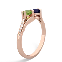 Peridot Infinity Pave Two Stone 14K Rose Gold ring R5285