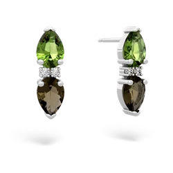 Peridot Bowtie Drop 14K White Gold earrings E0865