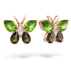 Peridot Butterfly 14K Rose Gold earrings E2215