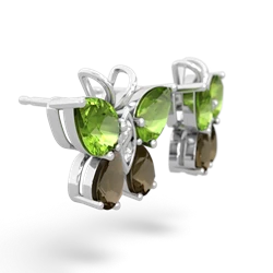 Peridot Butterfly 14K White Gold earrings E2215