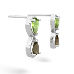 Peridot Infinity 14K White Gold earrings E5050