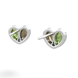 Peridot 'Our Heart' 14K White Gold earrings E5072