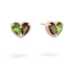 Peridot 'Our Heart' 14K Rose Gold earrings E5072