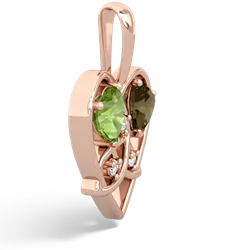 Peridot Celtic Trinity Heart 14K Rose Gold pendant P5331