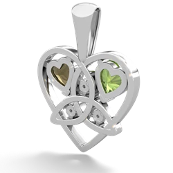 Peridot Celtic Trinity Heart 14K White Gold pendant P5331