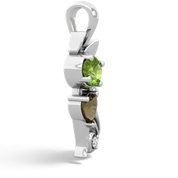 Peridot Kitten 14K White Gold pendant P5780