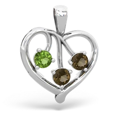 Peridot Glowing Heart 14K White Gold pendant P2233